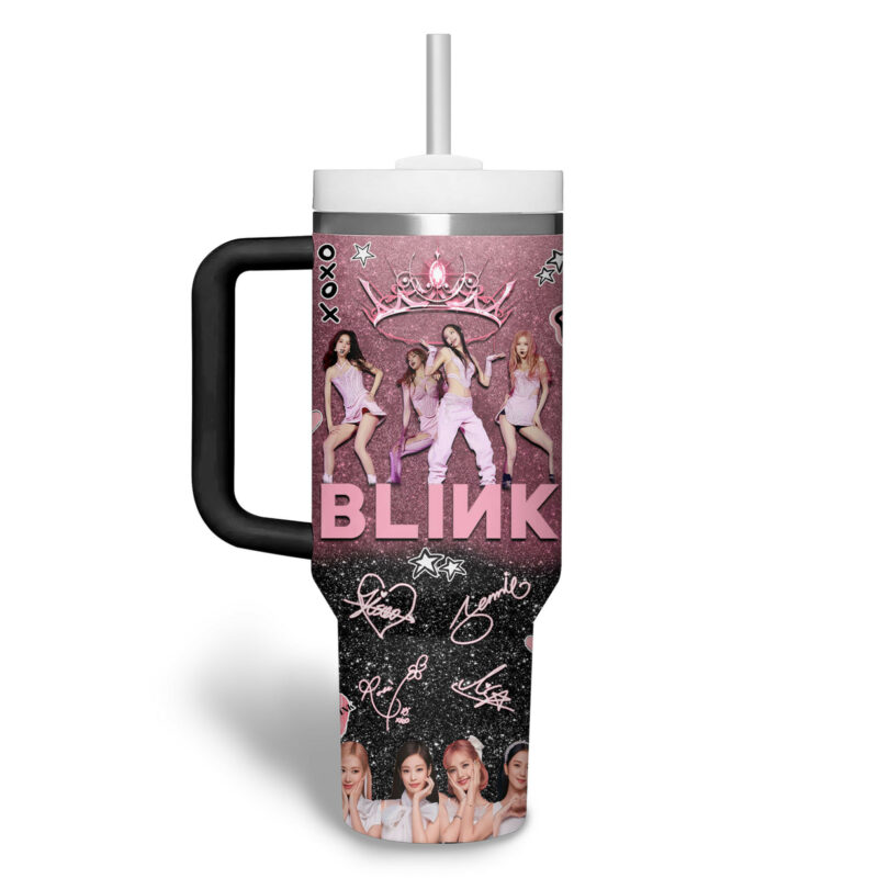 Blackpink Music Custom Stanley Quencher 40oz Stainless Steel Tumbler With Handle - Threewoofs - Image 4