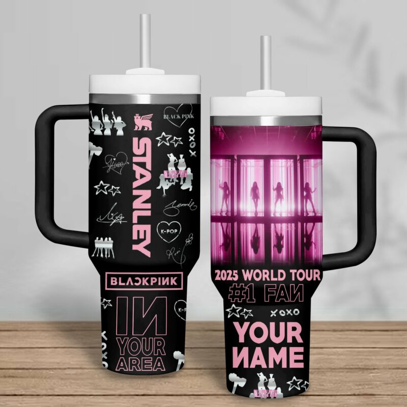 Blackpink Music Custom Stanley Quencher 40oz Stainless Steel Tumbler With Handle - Threewoofs - Image 3