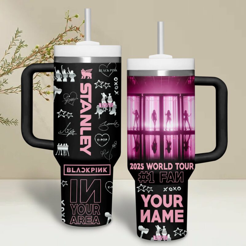 Blackpink Music Custom Stanley Quencher 40oz Stainless Steel Tumbler With Handle - Threewoofs - Image 2