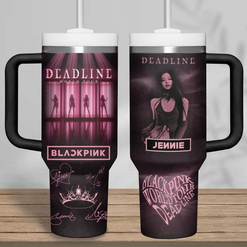 Blackpink Music Custom Stanley Quencher 40oz Stainless Steel Tumbler With Handle - Threewoofs - Image 3