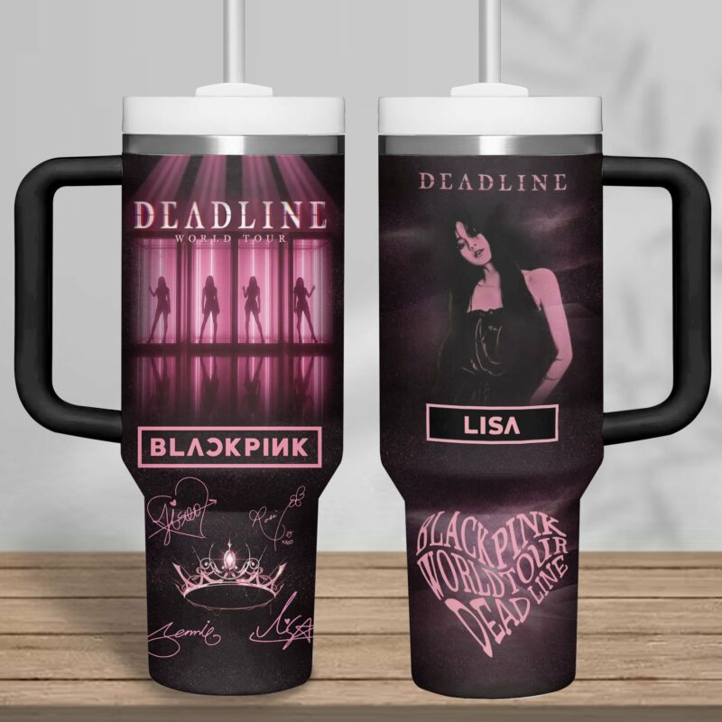 Blackpink Music Custom Stanley Quencher 40oz Stainless Steel Tumbler With Handle - Threewoofs - Image 3