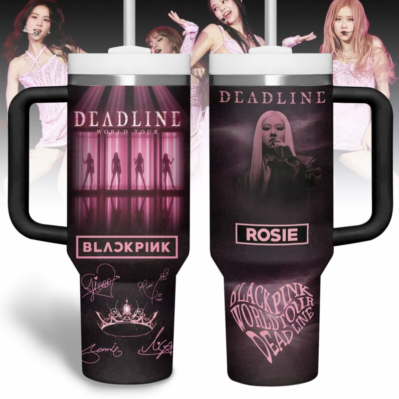 Blackpink Music Custom Stanley Quencher 40oz Stainless Steel Tumbler With Handle - Threewoofs - Image 5