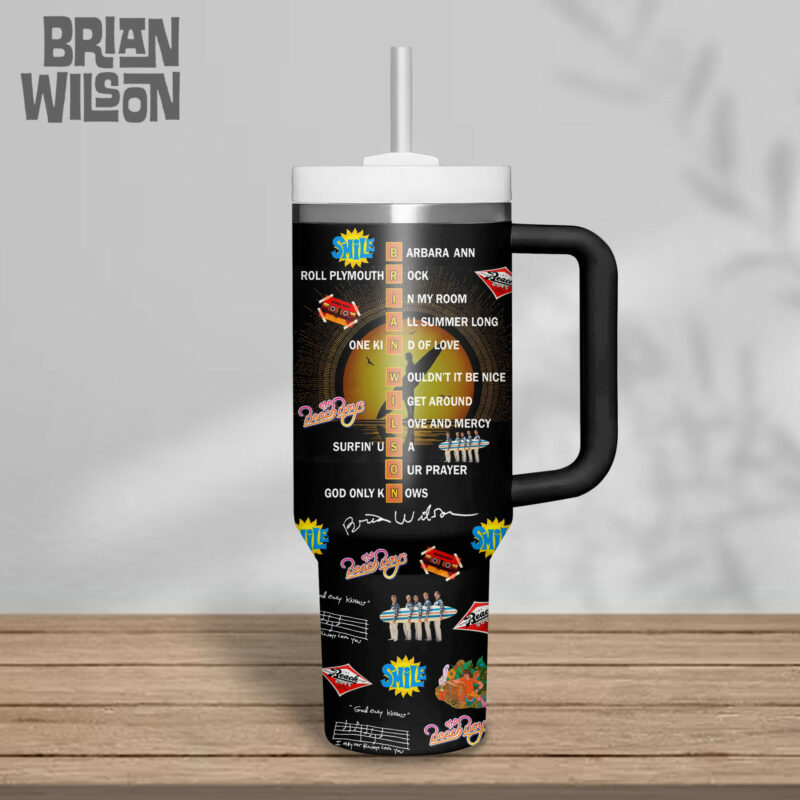 Brian Wilson Music Custom Stanley Quencher 40oz Stainless Steel Tumbler With Handle - Threewoofs - Image 3