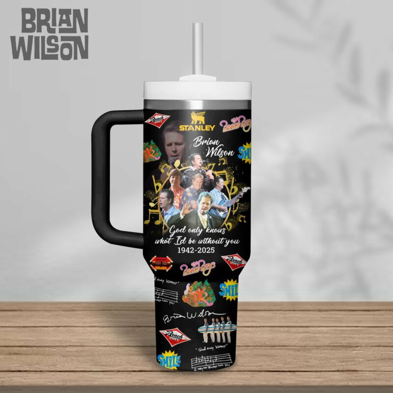 Brian Wilson Music Custom Stanley Quencher 40oz Stainless Steel Tumbler With Handle - Threewoofs - Image 2