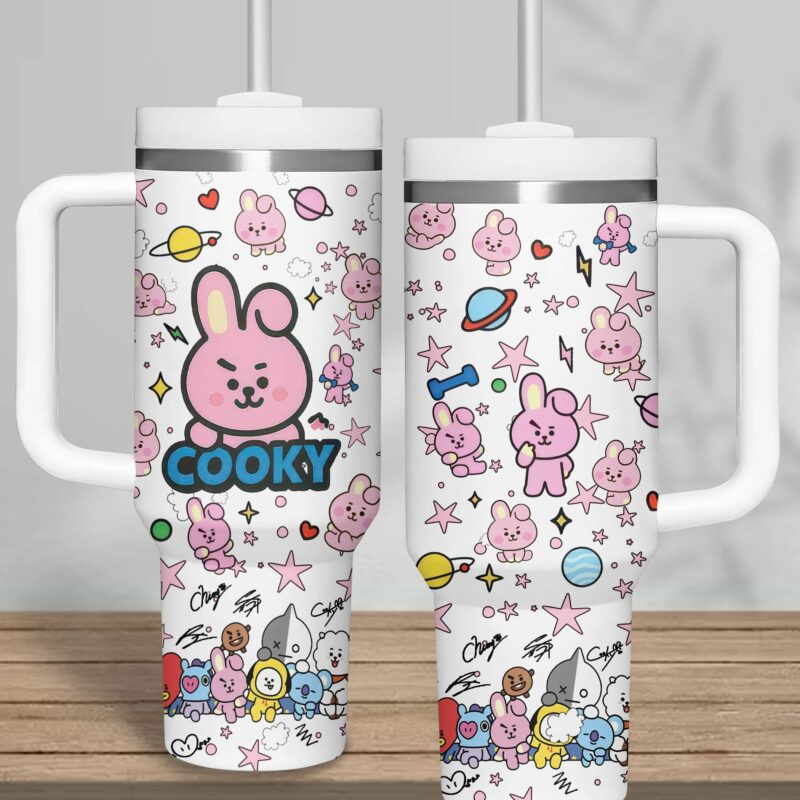 BTS Music Custom Stanley Quencher 40oz Stainless Steel Tumbler With Handle - Threewoofs