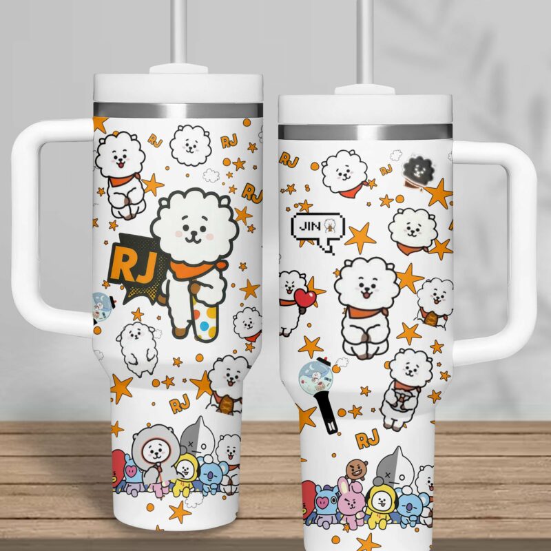BTS Music Custom Stanley Quencher 40oz Stainless Steel Tumbler With Handle - Threewoofs