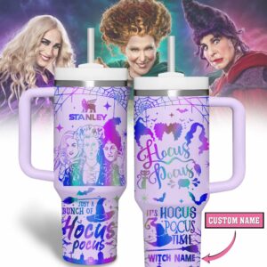 Hocus Pocus Movies Custom Stanley Quencher 40oz Stainless Steel Tumbler With Handle - Threewoofs