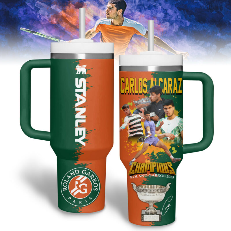 Carlos Alcaraz Sports Custom Stanley Quencher 40oz Stainless Steel Tumbler With Handle - Threewoofs