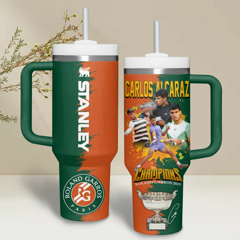 Carlos Alcaraz Sports Custom Stanley Quencher 40oz Stainless Steel Tumbler With Handle - Threewoofs - Image 4