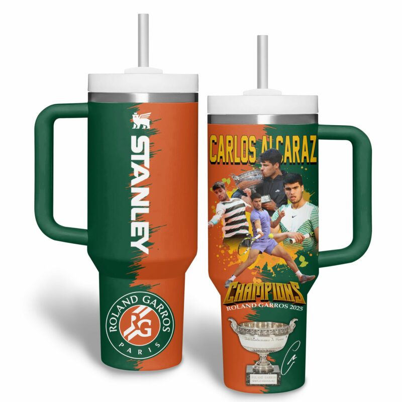 Carlos Alcaraz Sports Custom Stanley Quencher 40oz Stainless Steel Tumbler With Handle - Threewoofs - Image 2
