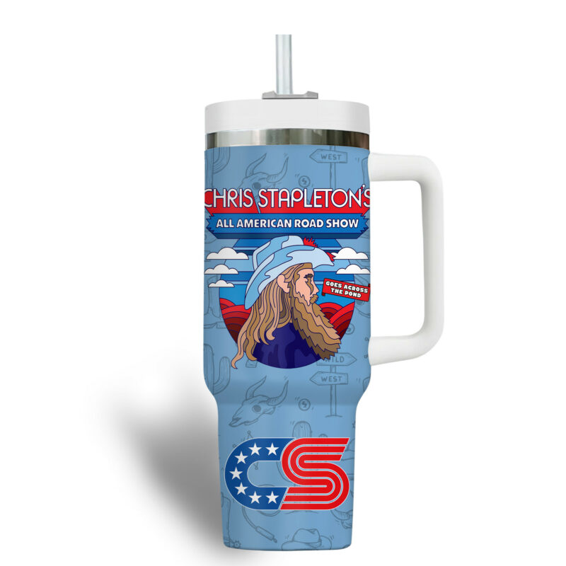Chris Stapleton Music Custom Stanley Quencher 40oz Stainless Steel Tumbler With Handle - Threewoofs - Image 4
