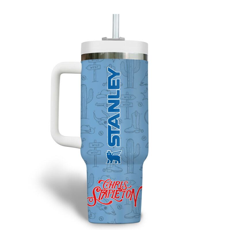 Chris Stapleton Music Custom Stanley Quencher 40oz Stainless Steel Tumbler With Handle - Threewoofs - Image 3