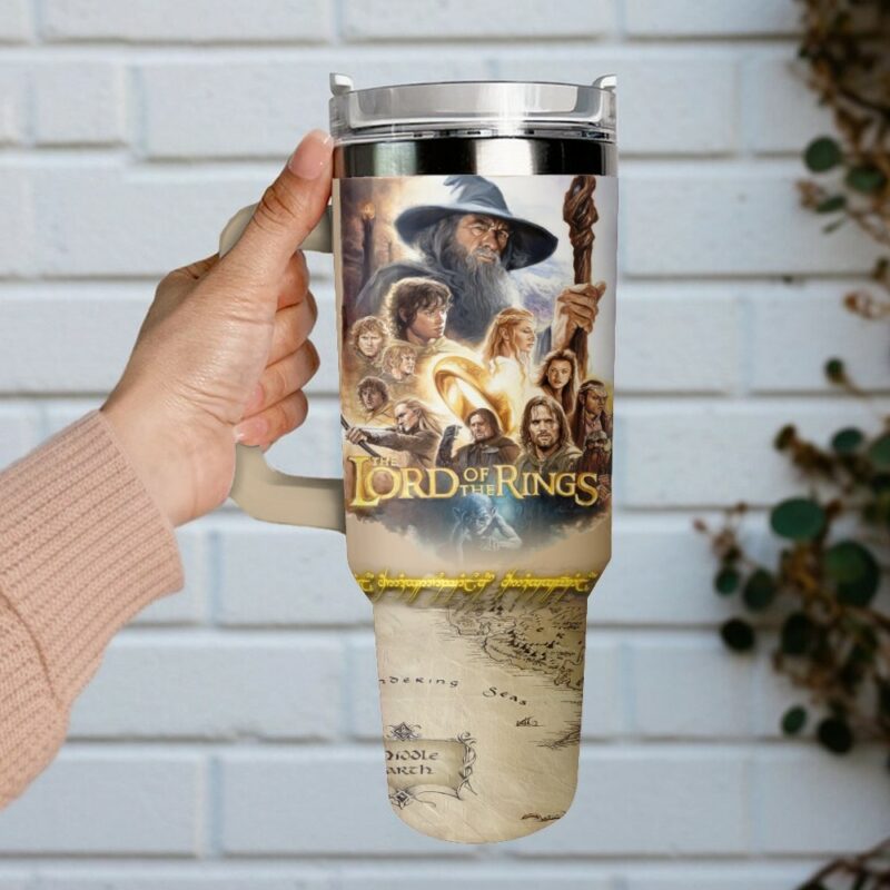 The Lord of the Rings Movies Custom Stanley Quencher 40oz Stainless Steel Tumbler With Handle - Threewoofs - Image 3