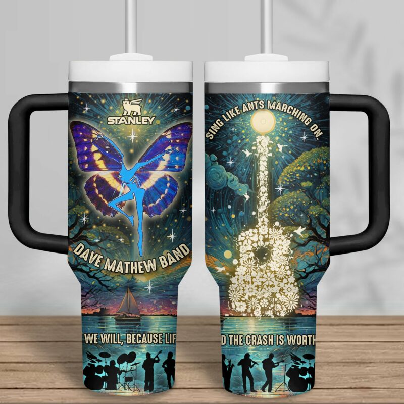 Dave Matthews Music Custom Stanley Quencher 40oz Stainless Steel Tumbler With Handle - Threewoofs - Image 2