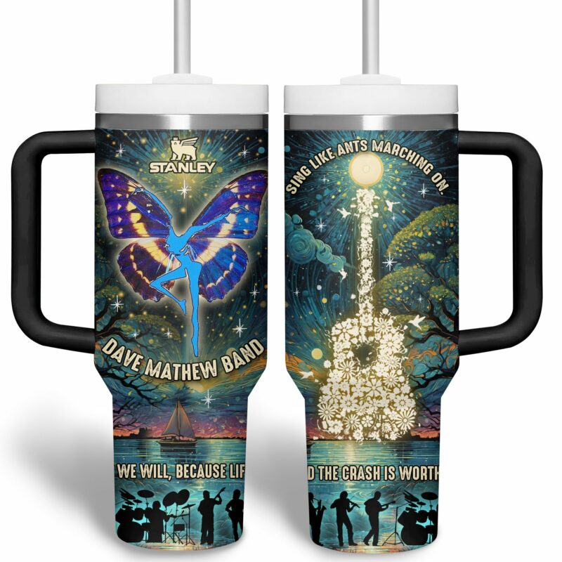 Dave Matthews Music Custom Stanley Quencher 40oz Stainless Steel Tumbler With Handle - Threewoofs - Image 3