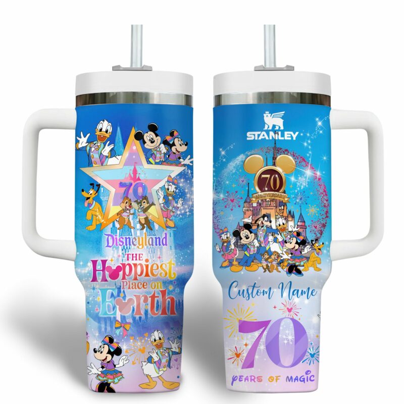 Disneyland Cartoon Custom Stanley Quencher 40oz Stainless Steel Tumbler With Handle - Threewoofs - Image 2