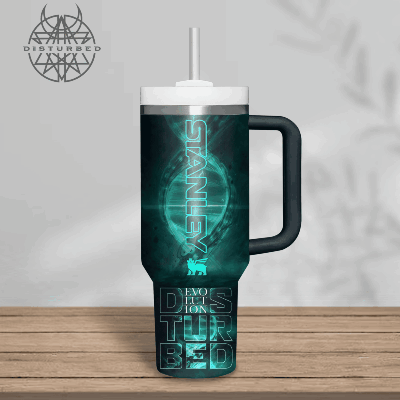 Disturbed Music Custom Stanley Quencher 40oz Stainless Steel Tumbler With Handle - Threewoofs - Image 4