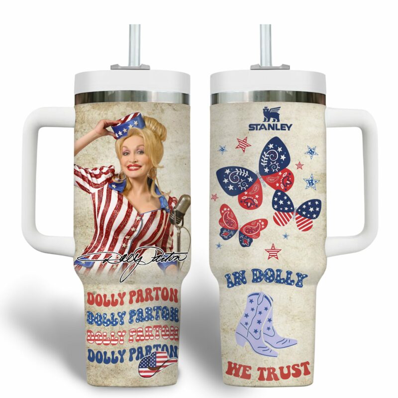 Dolly Parton Music Custom Stanley Quencher 40oz Stainless Steel Tumbler With Handle - Threewoofs - Image 2