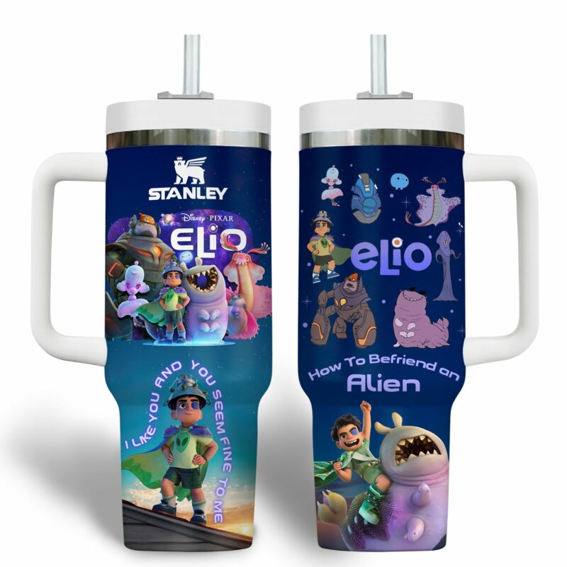 Elio Cartoon Custom Stanley Quencher 40oz Stainless Steel Tumbler With Handle - Threewoofs - Image 2