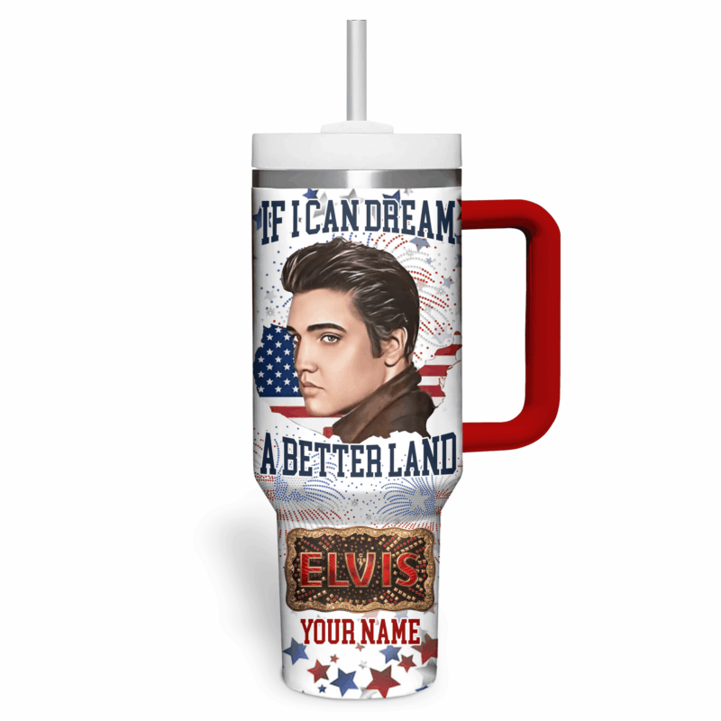 Elvis Presley Music Custom Stanley Quencher 40oz Stainless Steel Tumbler With Handle - Threewoofs - Image 3