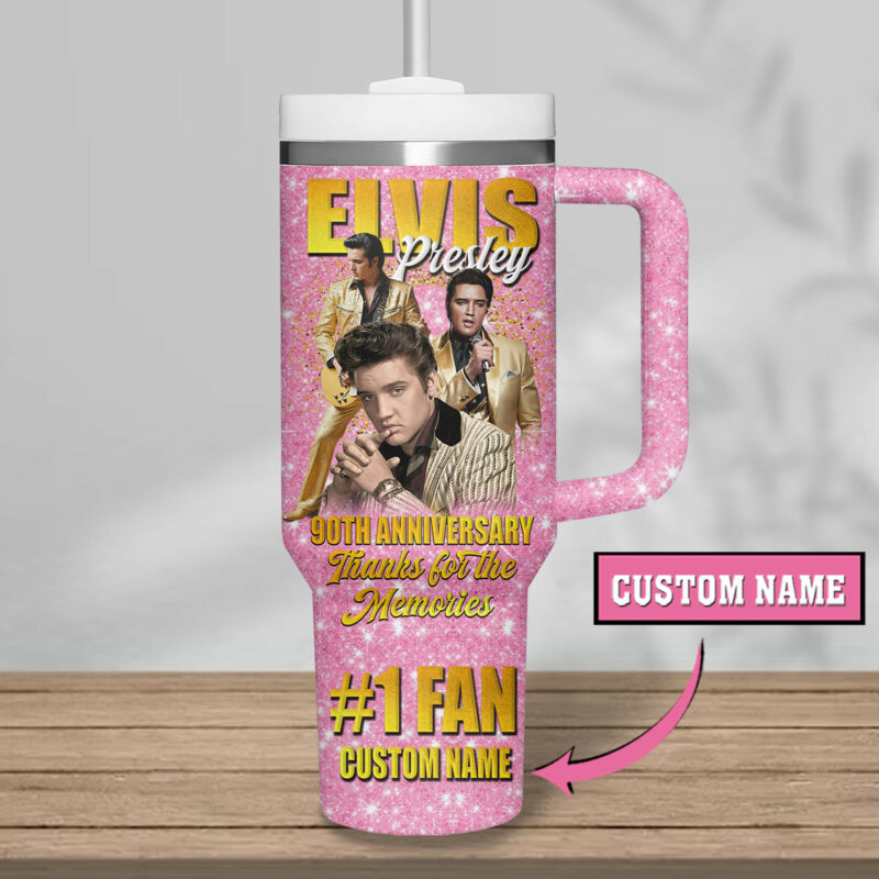 Elvis Presley Music Custom Stanley Quencher 40oz Stainless Steel Tumbler With Handle - Threewoofs - Image 4