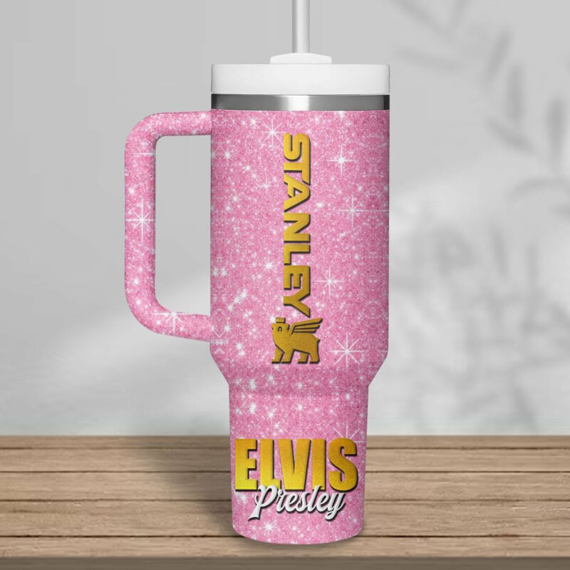 Elvis Presley Music Custom Stanley Quencher 40oz Stainless Steel Tumbler With Handle - Threewoofs - Image 3