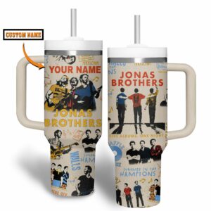 Jonas Brothers Music Custom Stanley Quencher 40oz Stainless Steel Tumbler With Handle - Threewoofs