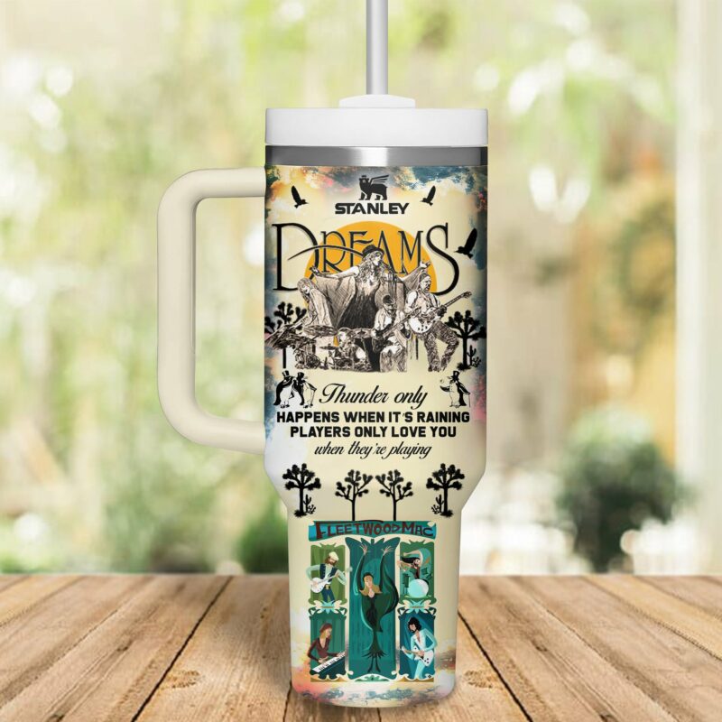 Fleetwood Mac Music Custom Stanley Quencher 40oz Stainless Steel Tumbler With Handle - Threewoofs - Image 4