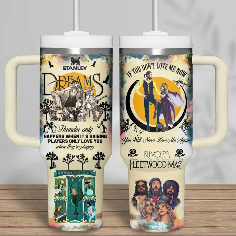 Fleetwood Mac Music Custom Stanley Quencher 40oz Stainless Steel Tumbler With Handle - Threewoofs - Image 2