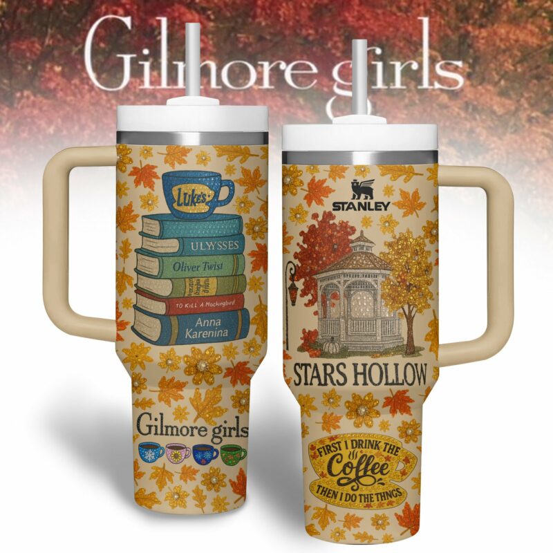 Gilmore Girls TV Series Custom Stanley Quencher 40oz Stainless Steel Tumbler With Handle - Threewoofs