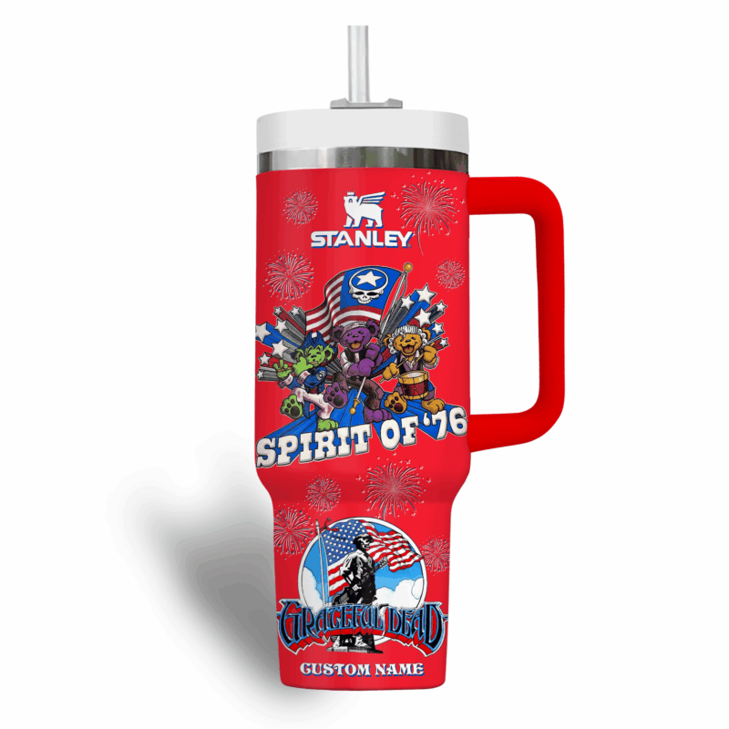 Grateful Dead Music Custom Stanley Quencher 40oz Stainless Steel Tumbler With Handle - Threewoofs - Image 3