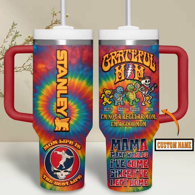 Grateful Dead Music Custom Stanley Quencher 40oz Stainless Steel Tumbler With Handle - Threewoofs - Image 4