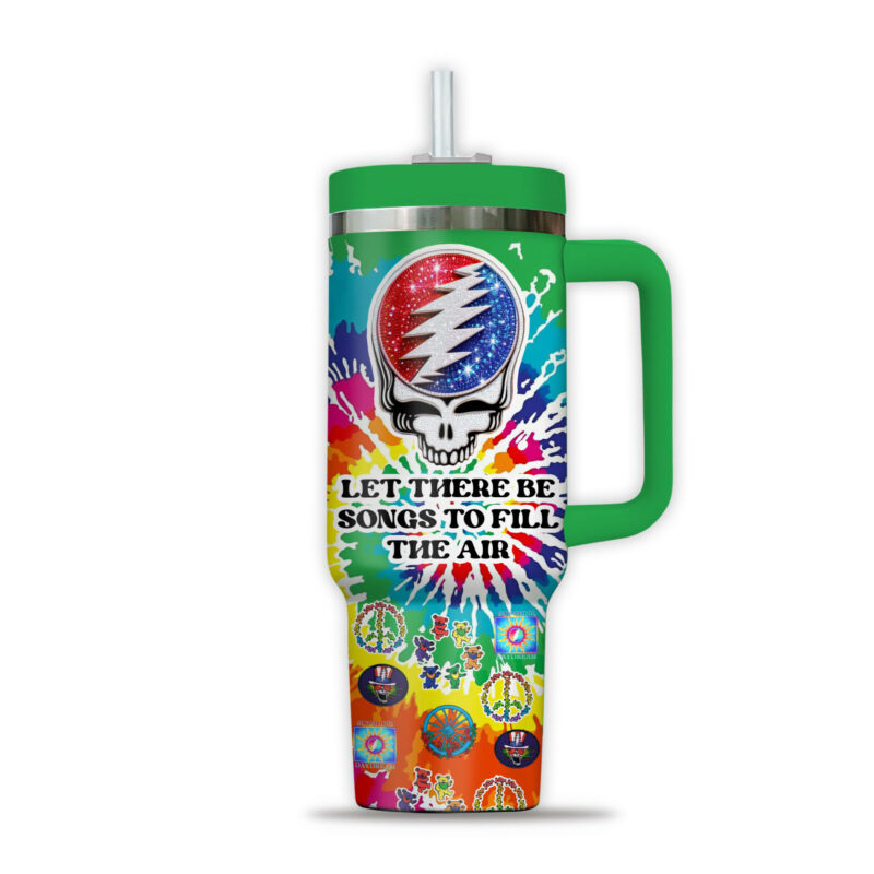 Grateful Dead Music Custom Stanley Quencher 40oz Stainless Steel Tumbler With Handle - Threewoofs - Image 2