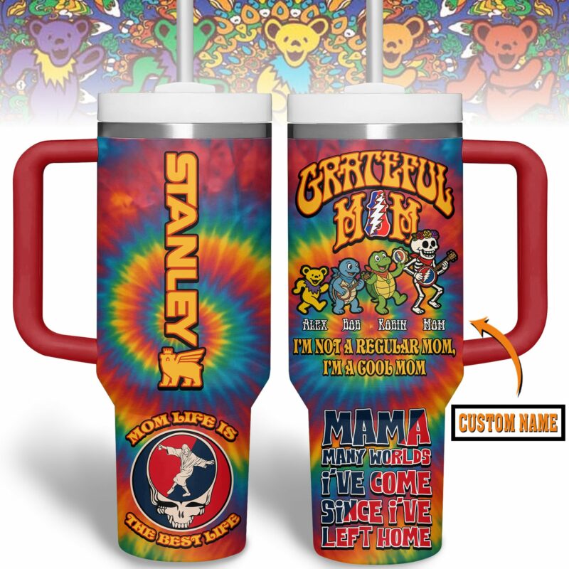 Grateful Dead Music Custom Stanley Quencher 40oz Stainless Steel Tumbler With Handle - Threewoofs - Image 2