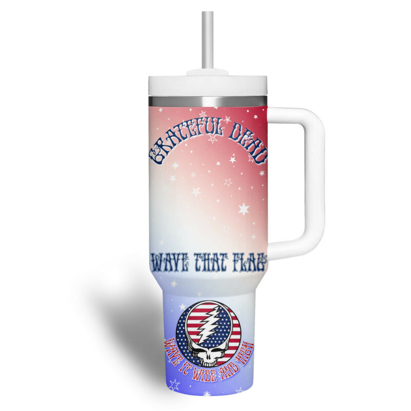 Grateful Dead Music Custom Stanley Quencher 40oz Stainless Steel Tumbler With Handle - Threewoofs - Image 5