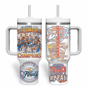Oklahoma City Thunder NBA Custom Stanley Quencher 40oz Stainless Steel Tumbler With Handle - Threewoofs