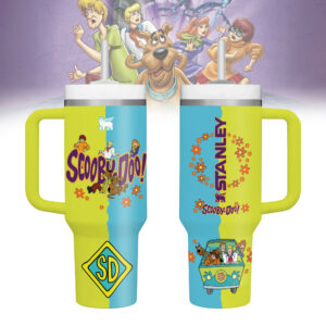 Scooby-Doo Cartoon Custom Stanley Quencher 40oz Stainless Steel Tumbler With Handle - Threewoofs