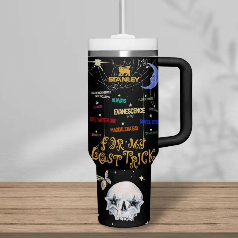Halsey Music Custom Stanley Quencher 40oz Stainless Steel Tumbler With Handle - Threewoofs - Image 4