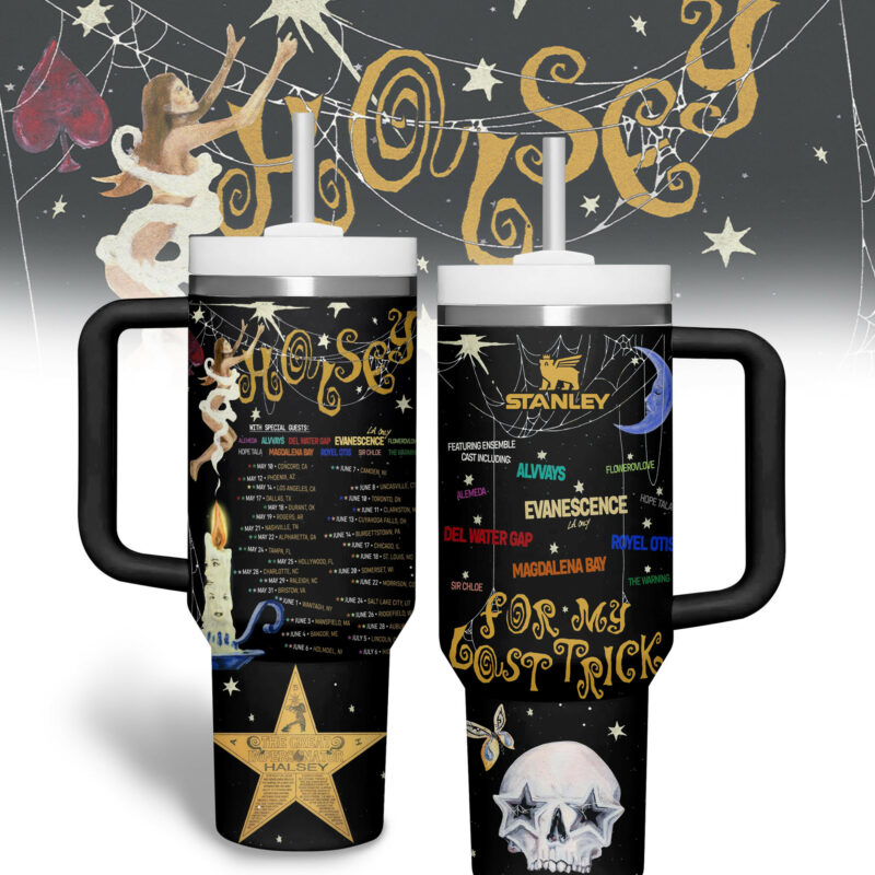 Halsey Music Custom Stanley Quencher 40oz Stainless Steel Tumbler With Handle - Threewoofs