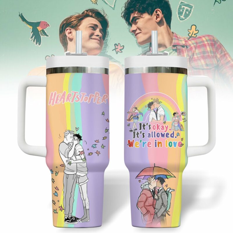 Heartstopper Movies Custom Stanley Quencher 40oz Stainless Steel Tumbler With Handle - Threewoofs