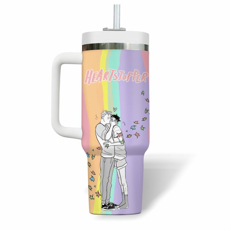 Heartstopper Movies Custom Stanley Quencher 40oz Stainless Steel Tumbler With Handle - Threewoofs - Image 3