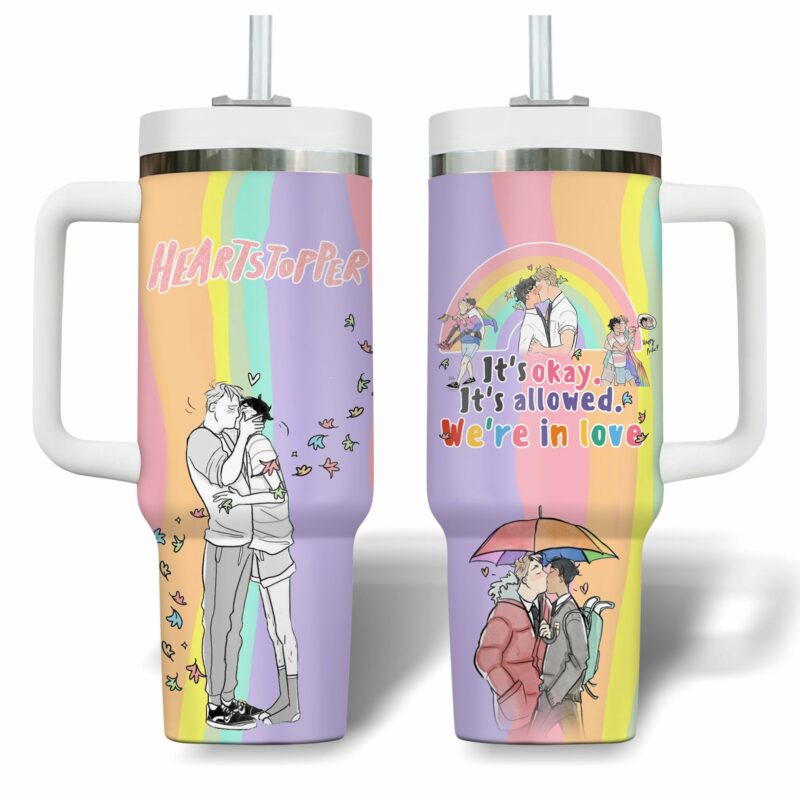 Heartstopper Movies Custom Stanley Quencher 40oz Stainless Steel Tumbler With Handle - Threewoofs - Image 2