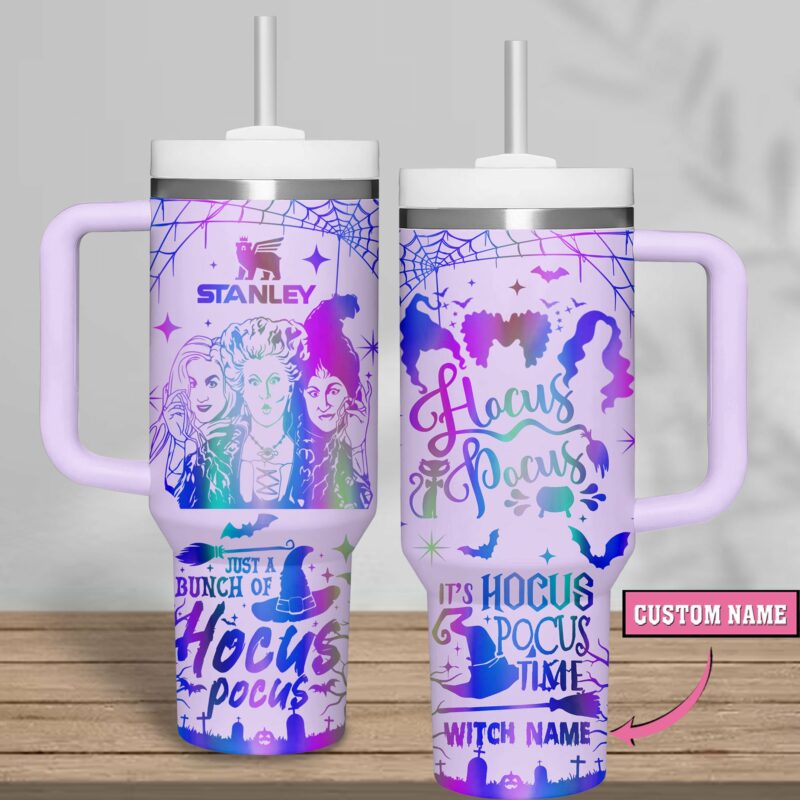 Hocus Pocus Movies Custom Stanley Quencher 40oz Stainless Steel Tumbler With Handle - Threewoofs - Image 2