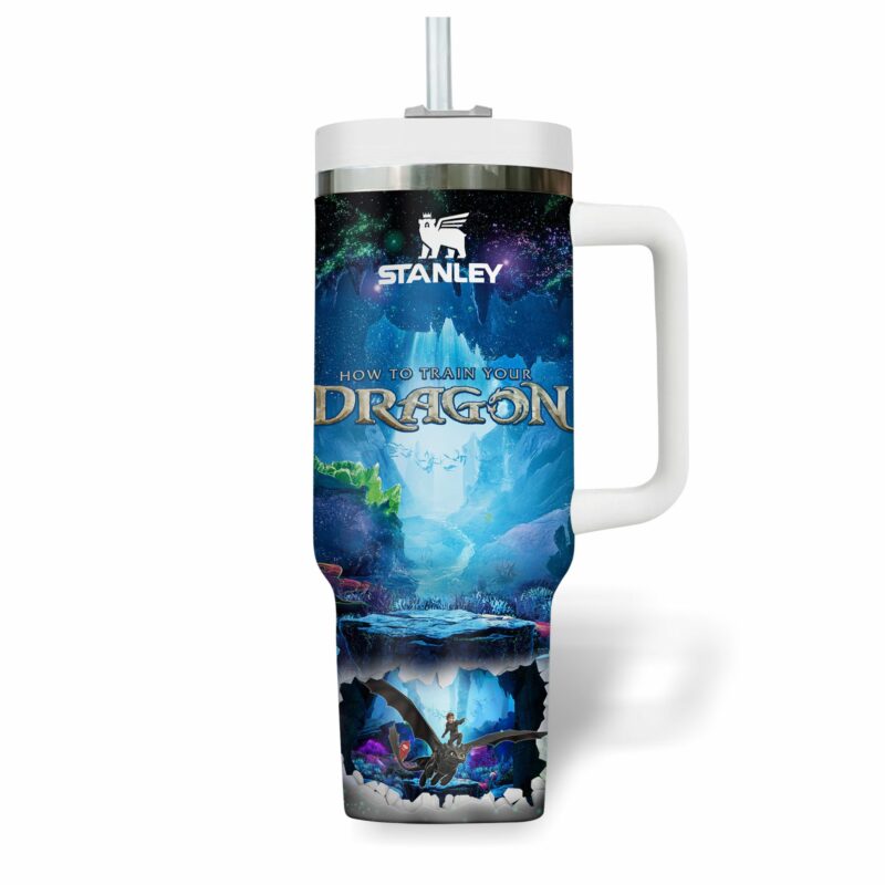 How to Train Your Dragon Movies Custom Stanley Quencher 40oz Stainless Steel Tumbler With Handle - Threewoofs - Image 3