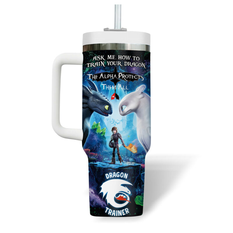 How to Train Your Dragon Movies Custom Stanley Quencher 40oz Stainless Steel Tumbler With Handle - Threewoofs - Image 4