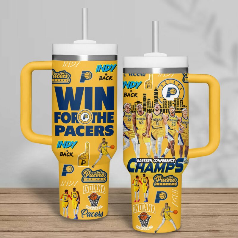 Indiana Pacers NBA Custom Stanley Quencher 40oz Stainless Steel Tumbler With Handle - Threewoofs - Image 2