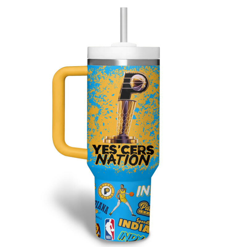 Indiana Pacers NBA Custom Stanley Quencher 40oz Stainless Steel Tumbler With Handle - Threewoofs - Image 4