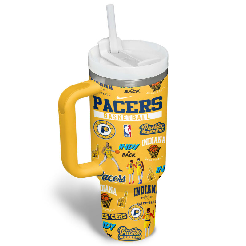 Indiana Pacers NBA Custom Stanley Quencher 40oz Stainless Steel Tumbler With Handle - Threewoofs - Image 3