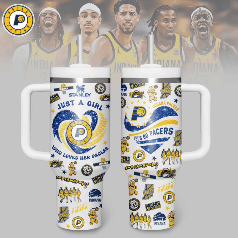 Indiana Pacers NBA Custom Stanley Quencher 40oz Stainless Steel Tumbler With Handle - Threewoofs - Image 2