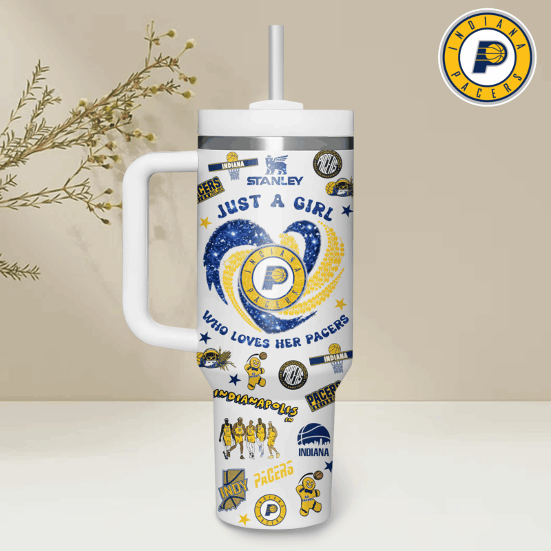 Indiana Pacers NBA Custom Stanley Quencher 40oz Stainless Steel Tumbler With Handle - Threewoofs - Image 4